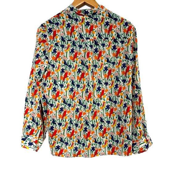 Alice + Olivia Eloise stretch silk printed Blouse - size medium - Picture 4 of 10